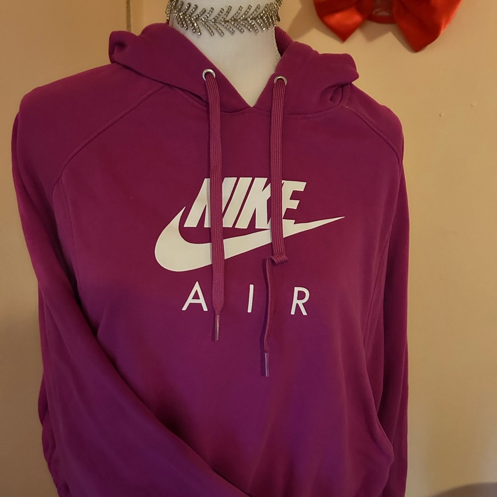 Nike Air Raspberry colored crop Hoodie and jogger set